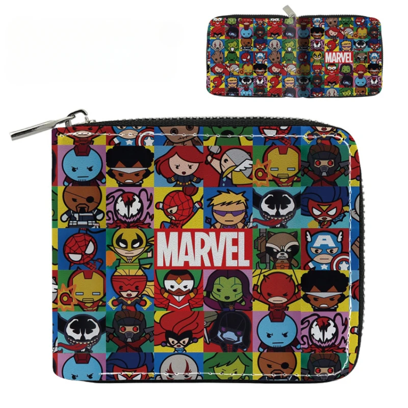 Portafoglio Marvel Cartoon Captain America Deadpool Thor Iron Man Spiderman The Hulk Cosplay borsa corta con tasca portamonete regalo per bambini