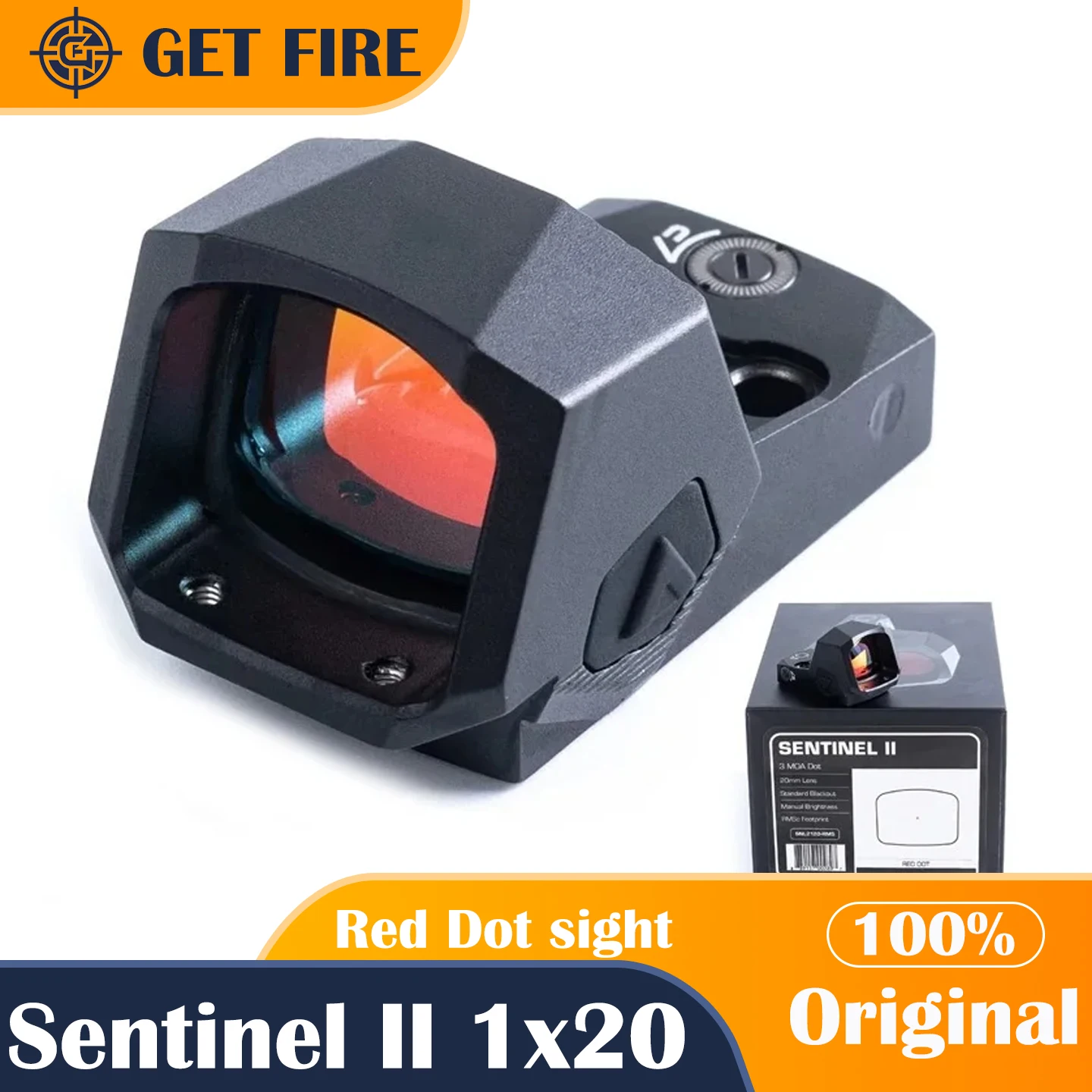 

Original Sentinel II 1x20 Optics 3 MOA Red/Green Dot sight RMSc Optic Blackout Rear Sight