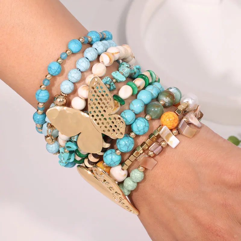 

Statement Boho Beads Bracelet with Heart Accessories Jewelry Handmade for Women Spring/Summer