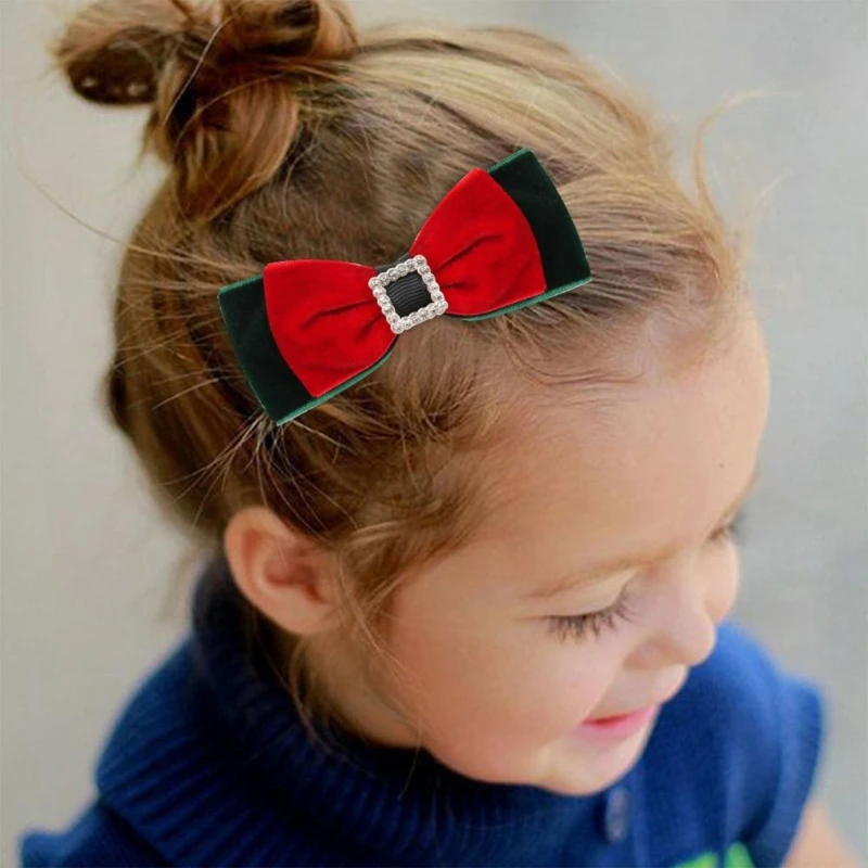 Christmas Bowknot Hair Clip Xmas Snowman Hairclips Party Gift for Girls Teen