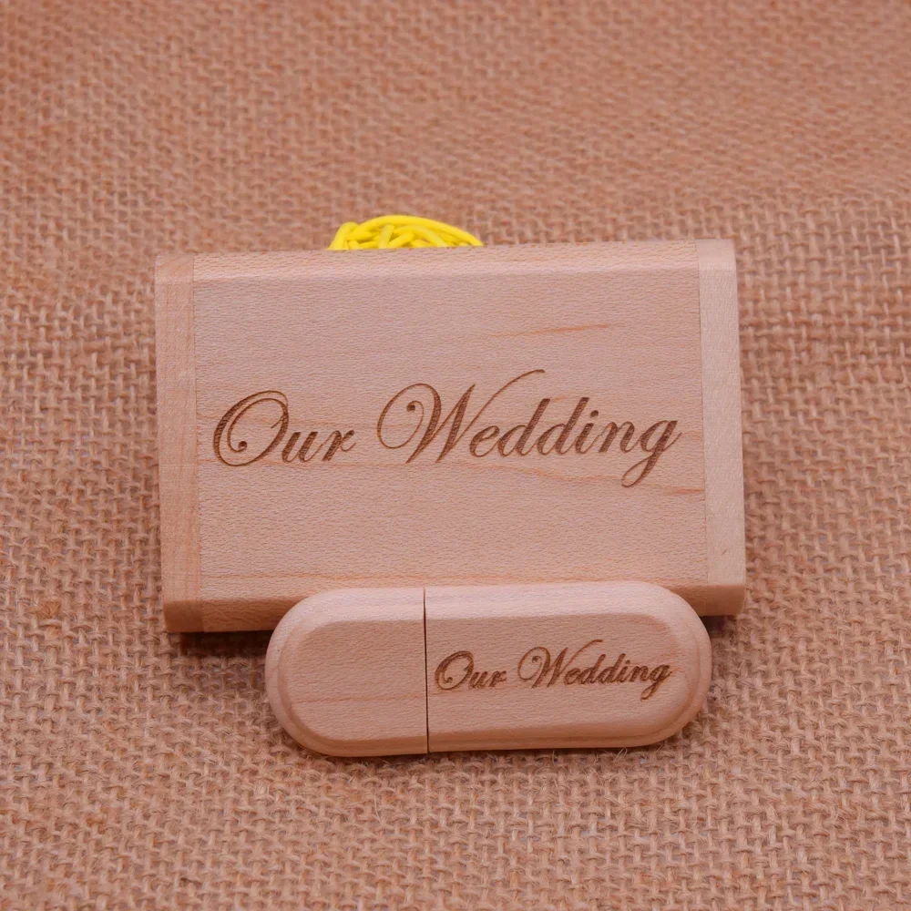 50pcs free logo wholesale wood high-speed USB flash drive 128gb 64gb32gb Usb stick memory drive for wedding photography gifts