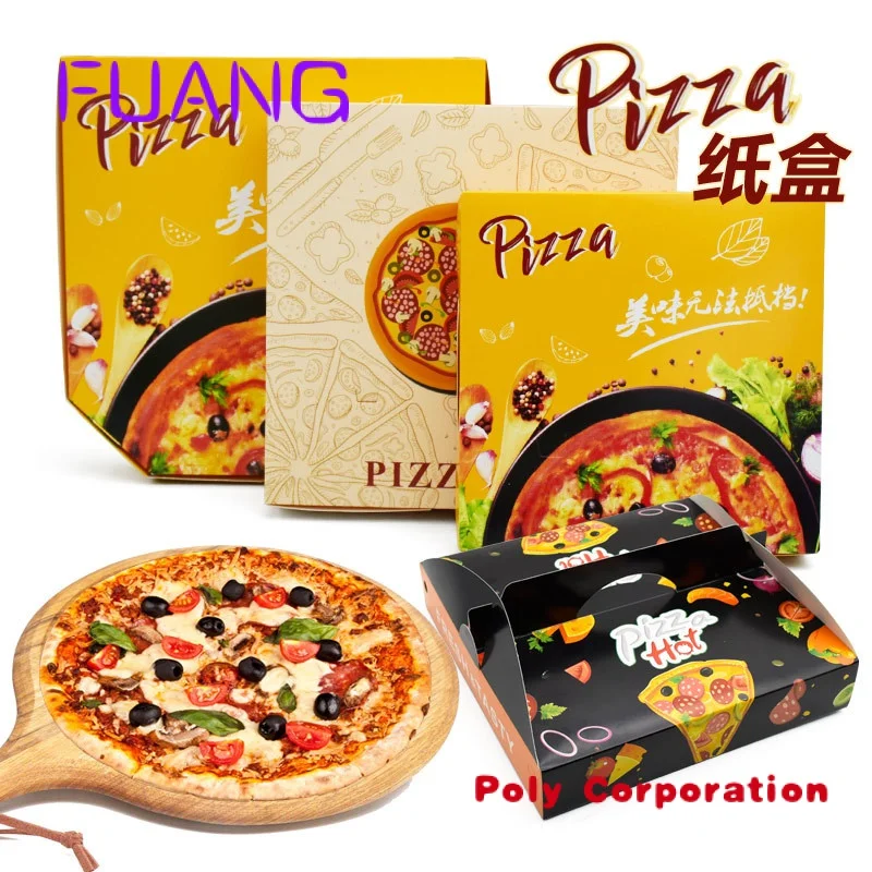 Custom  Wholesale Printing Food Packaging Boxes 6 7 8 9 10 inch Printed Pizza Packing Box Custom Printed