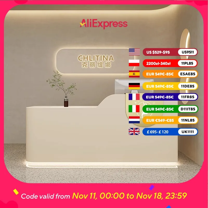 

Aesthetics Counter Reception Desks Beauty Logo Modern Hutch Reception Desks Luxury Business Bancone Da Reception Furniture