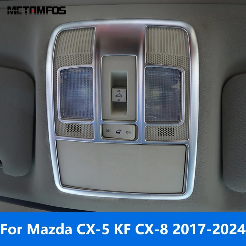 For Mazda CX-5 KF CX-8 2017-2022 2023 2024 Carbon Fiber Reading Light Cover Trim Roof Lamp Frame Interior Accessories Styling