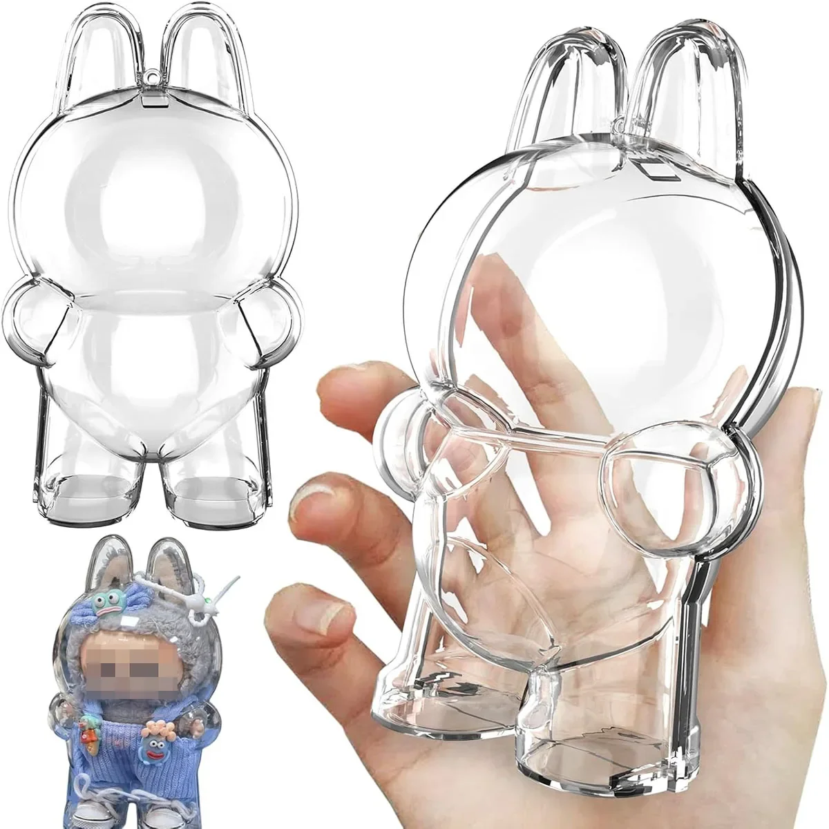 

Новая игрушка для LAB V1 V2, высокопрозрачный защитный чехол, пылезащитный ящик для хранения для LABUBU, аксессуары для запястий, подарки