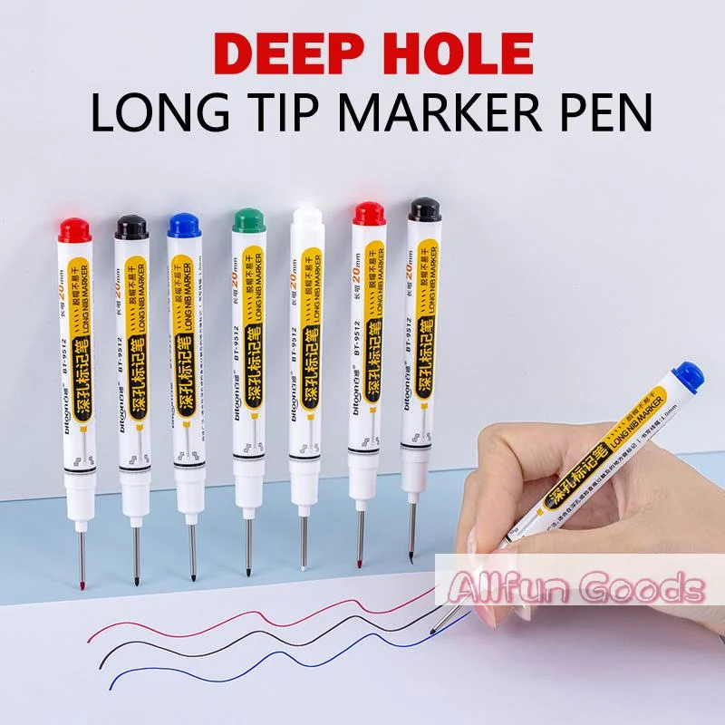 [TG835]72 Hours Deep Reach Marker Waterproof Construction Pen Long Nip Drill Markers Colorful Waterproof Carpenter Pens