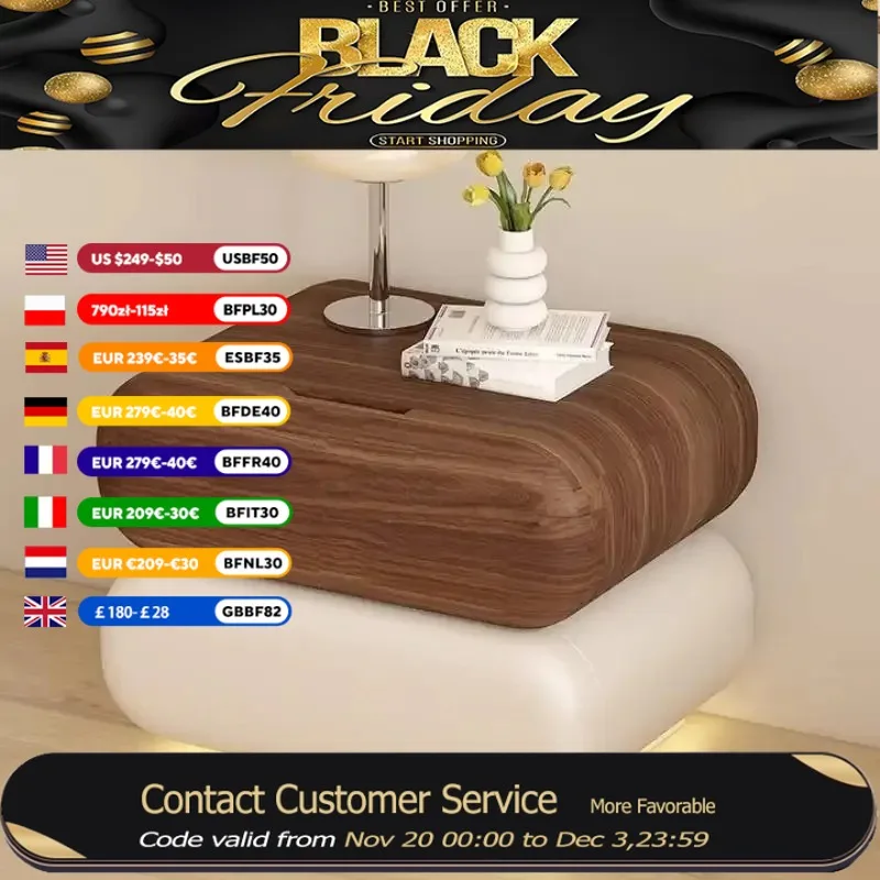 

Cute French European Nightstands Wooden Brown Wood Living Room Nightstands Drawers Modern Unique Table De Chevet Furniture