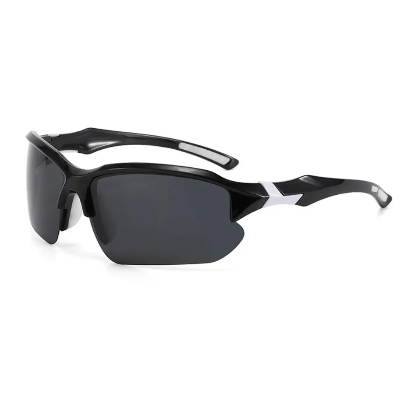 8pcs Fashionable Windproof Half Frame Unisex Glasses with Anti Glare and Windproof Lenses Suitable for Outdoor Activities