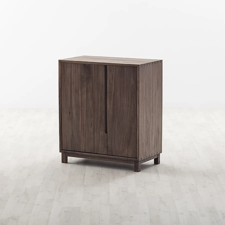 LTT solid wood double door entryway cabinet living room side cabinet walnut ash modern and minimalist