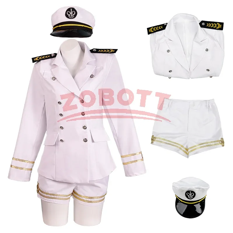 2026 Neues Modell Marine-Stil Cosplay-Set Jang Wonyoung Weiße Matrosenuniform, Doppelreihiges Bühnenauftritts-Cosplay-Set