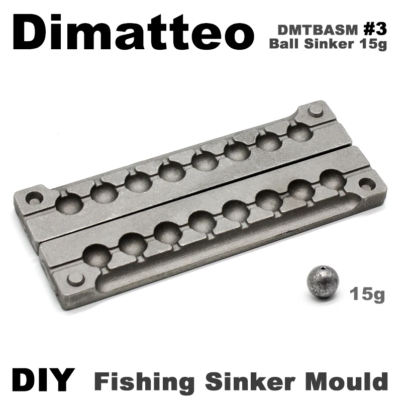 

Dimattec DIY Форма для рыболовного грузила DMTBASM/#3 шариковый грузила 15 г 8 пустоты