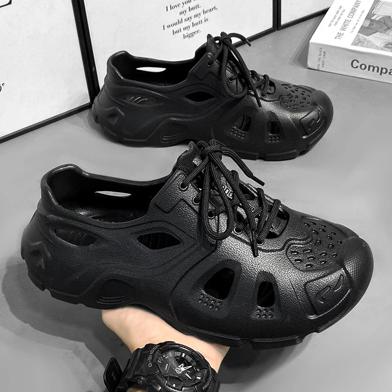 Spring Shoes for Men Sandals Male Sneakers Designer Man Footwear Athletic Mens Tennis Trends 2025 Comfort Normal Leather Slipper image 5
