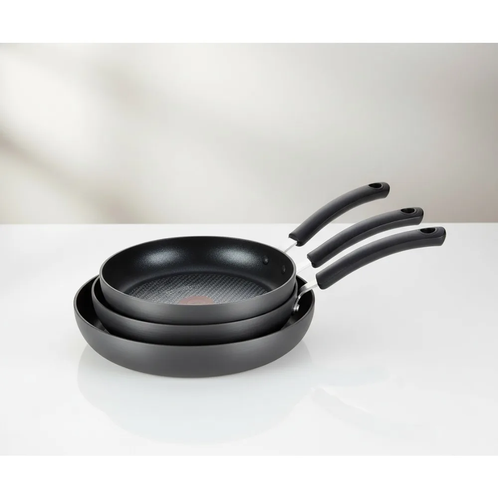 

Ultimate Hard Anodized Nonstick Fry Pan Set 3-Piece: 8, 10.25 & 12 Inch Oven Safe Cookware