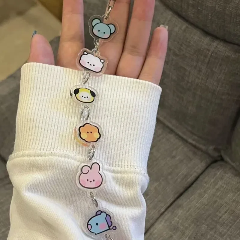 Llavero de acrílico BT21 KPOP 2026 con personajes de dibujos animados Cookie Boy RJ Shooky Man Chimmy Tata, accesorio creativo y lindo para coche, regalo para fans y amigos