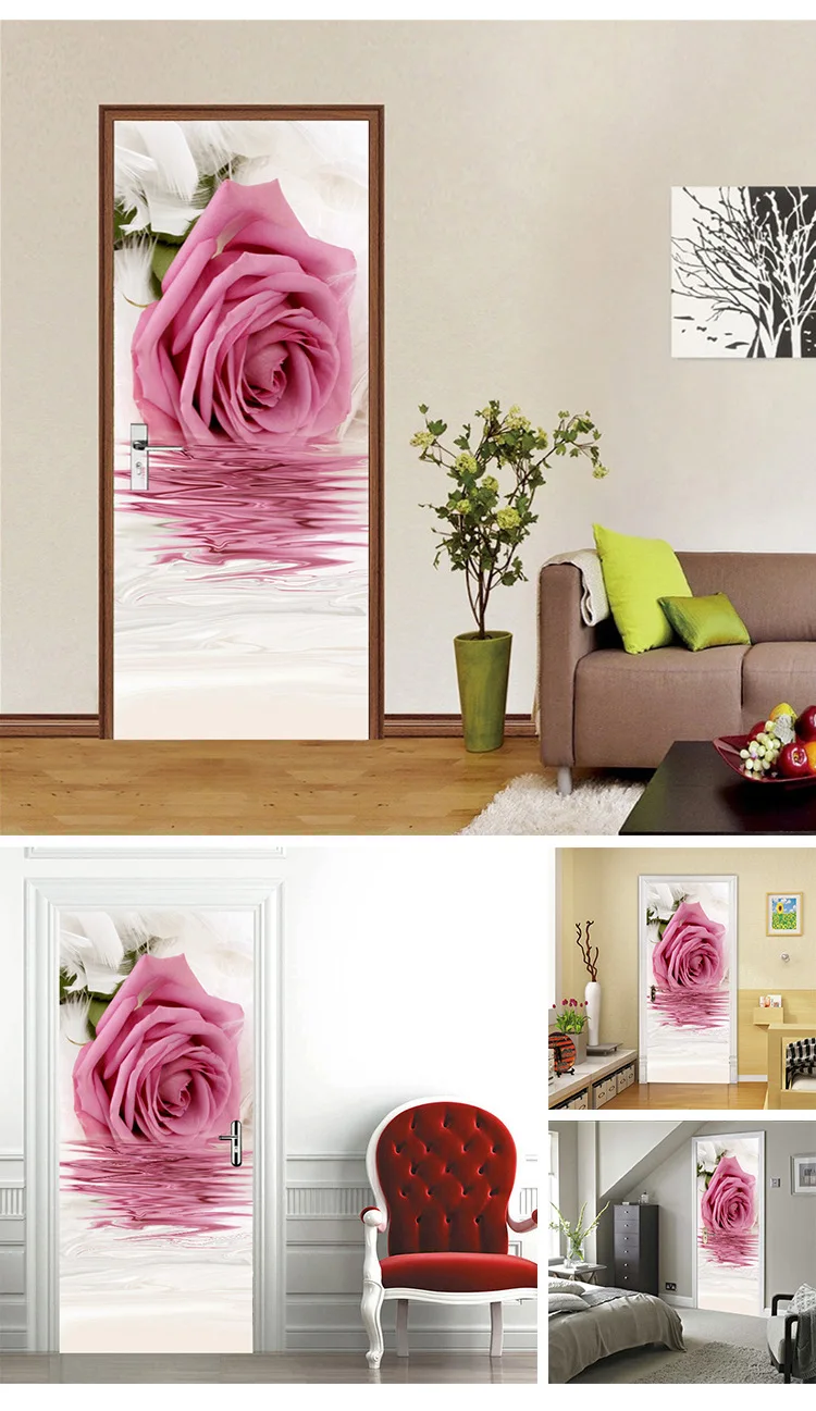 

3D Rose Wall Panels Self-Adhesive, Eco-Friendly Door Stickers for Bedroom Decor Upgrade Peel and Stick