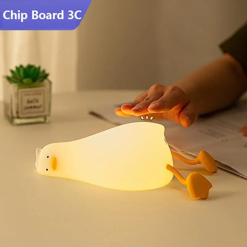 Duck Nightlights Led Night Light Duckling Rechargeable Lamp USB Cartoon Silicone Children Kid Bedroom Decoration Birthday Gift