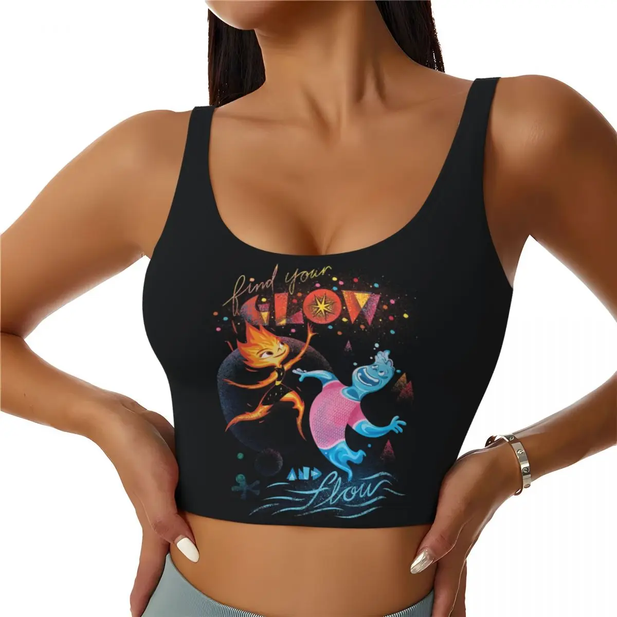 Custom Elemental Ember Cinder Lumen Sports Bra Women's High Impact Workout Yoga Crop Top