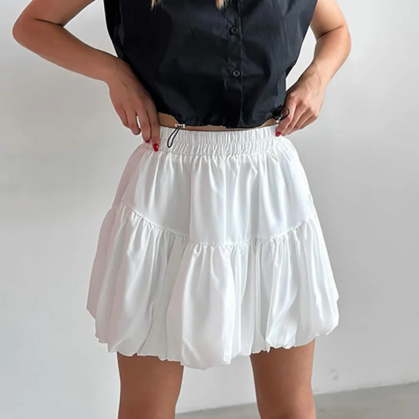 Women's Spring New Khaki Pure Cotton French High-waisted A-shaped Commuter Workplace Suit Skirt