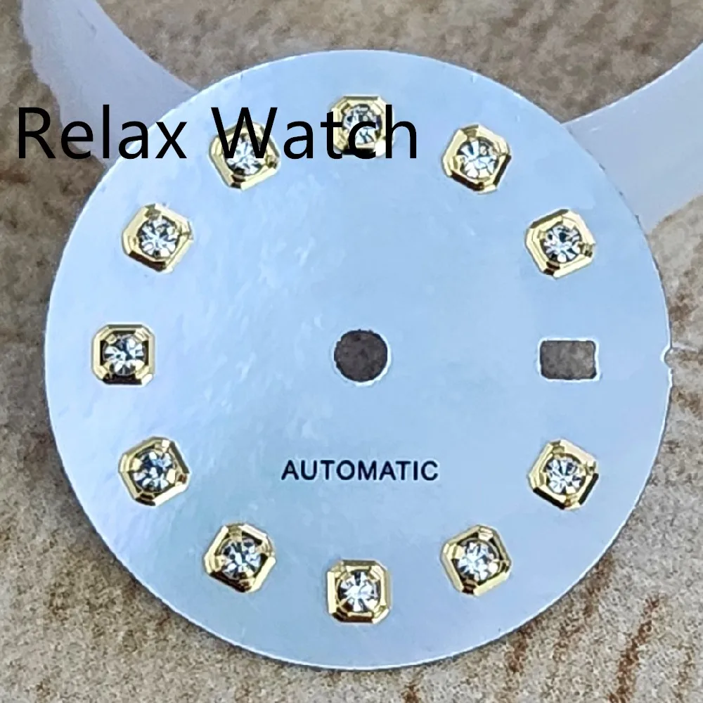 قرص صدفي طبيعي للساعة النسائية ، ترصيع حجر الراين NH05 حركة أوتوماتيكية ، من أجل ، من من من من من من من من من من من من من من من من أجل ،