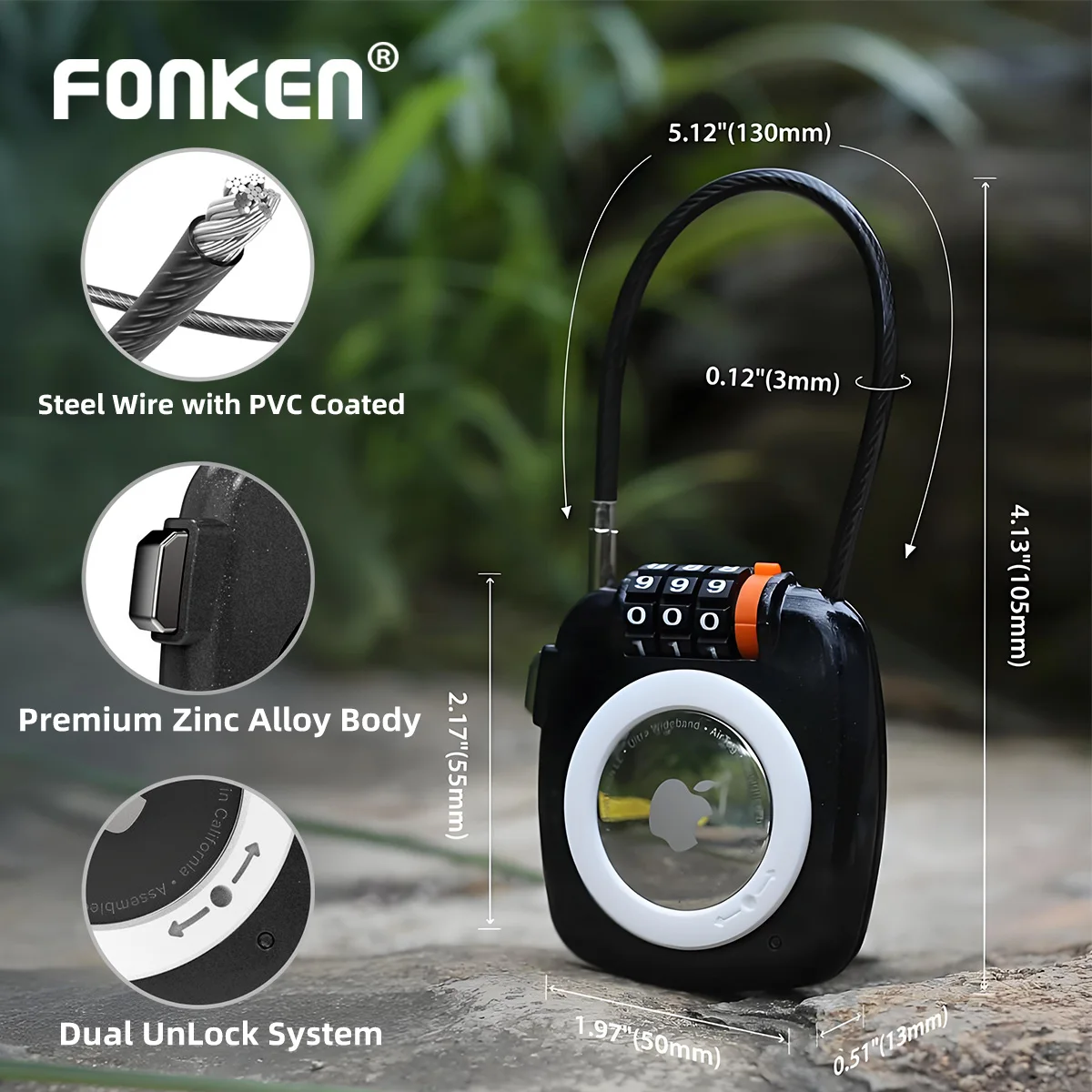 Combination Lock Holder For Apple Secure Holder Waterproof for AirTags Protective Cover For Luggage for Air Tag Lock Case