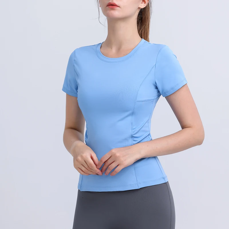 2023 Woman Sports blouse Short Sleeve Fitness Yoga Top Quick Dry Women\'s Gym T-shirt Outdoor Running Sports Tops