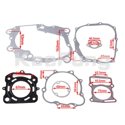 for zongshen 250cc CB250 air cooled full set engine gasket loncin cylinder head gasket dirt bike atv quad Accessories 67mm