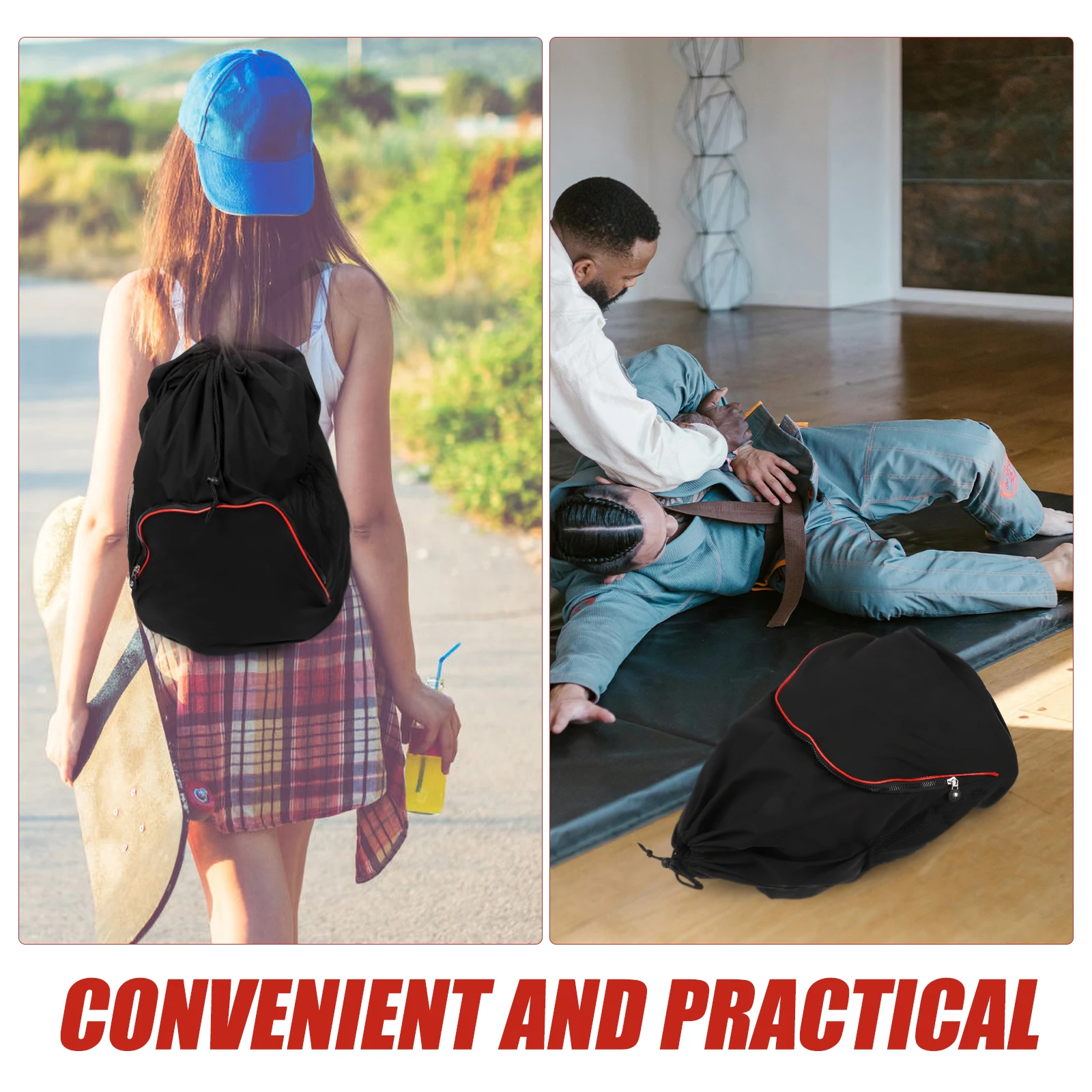 

Protective Gear Bag Taekwondo Adjustable Drawstring Backpack Sports Oxford Fitness Pouch String Bag Shoulder Storage Men Women