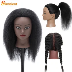 Simnient 16 Inch Mannequin Head 100% Real Human Hair for Cosmetology Manikin Doll Head Hairdresser Hairstylist Training Practice