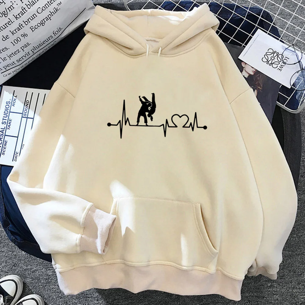 Judo hoodies women funny streetwear long sleeve top Korean style pulls female streetwear sweatshirts