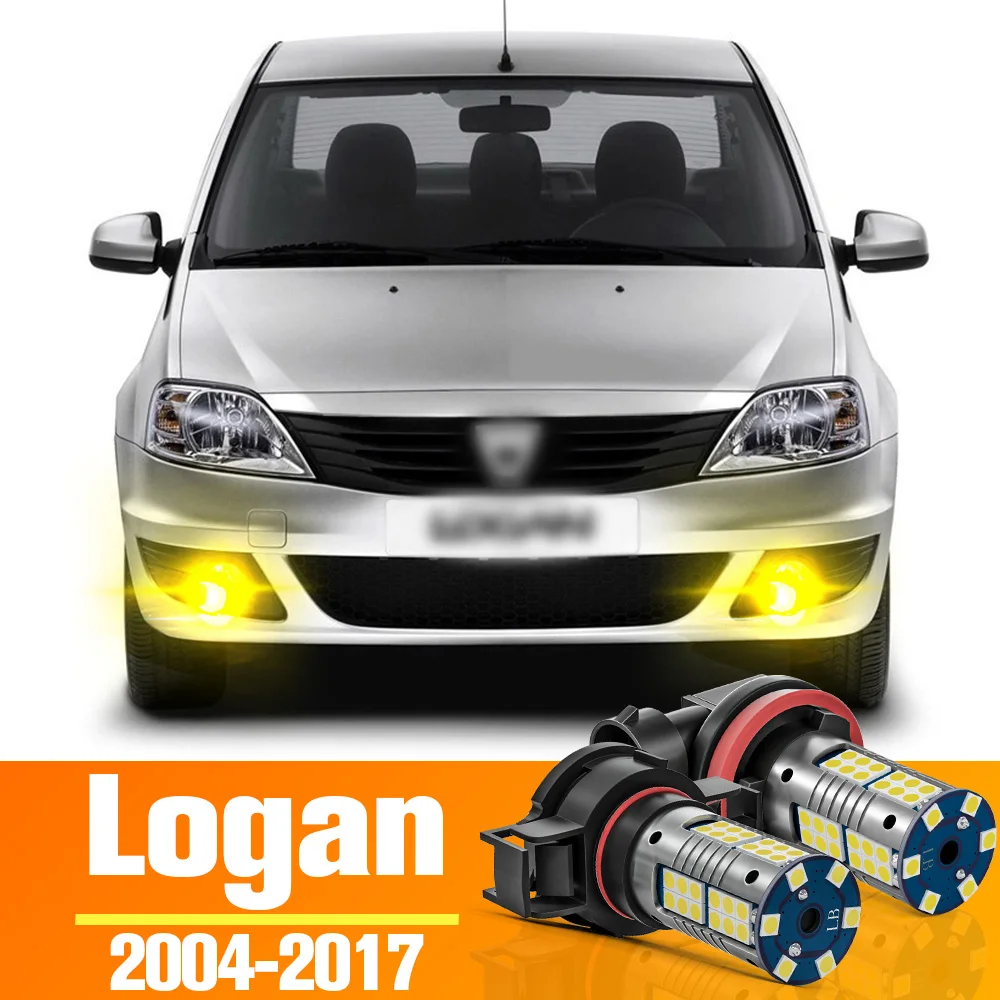 2pcs LED Fog Light For Dacia Logan 1 2 Accessories Bulb 2004 2005 2006 2007 2008 2009 2010 2011 2012 2013 2014 2015 2016 2017