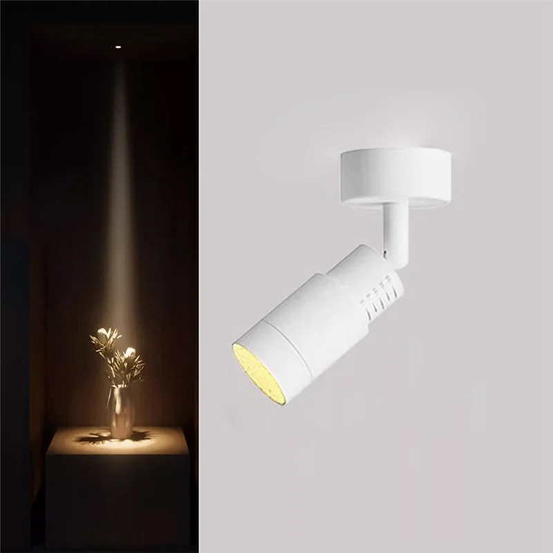 ABKO-Ceiling Lamp Mini Small Mounted Led Spotlight Zoom Adjustable Angle Focus Spot 3-60 Degree Atmosphere