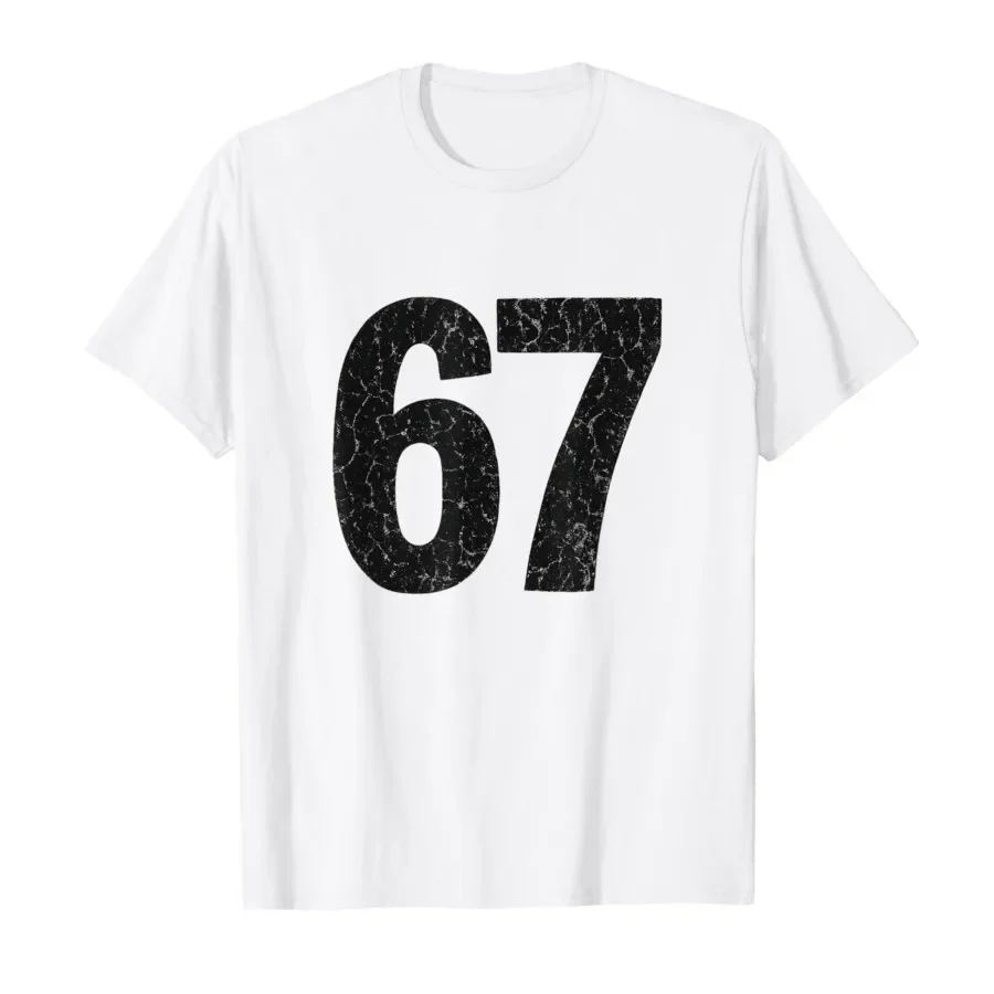 67 Six Seven 6 7 Meme Design تي شيرت للنساء تي شيرت بأكمام قصيرة