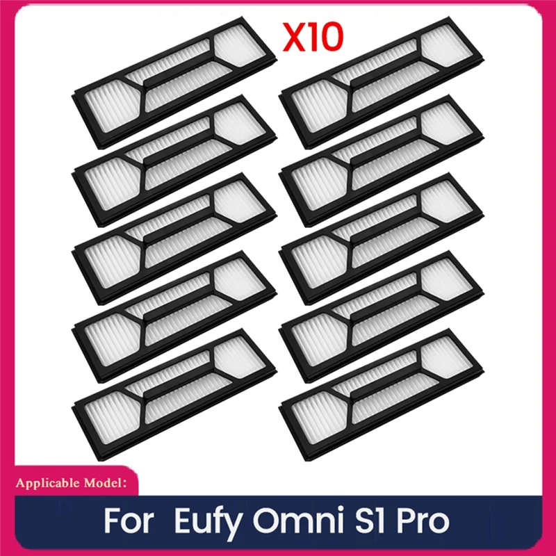 

【Rushed】10 шт. Hepa-фильтр для Eufy Omni S1 Pro, запасные части для робота-пылесоса, моющийся фильтр