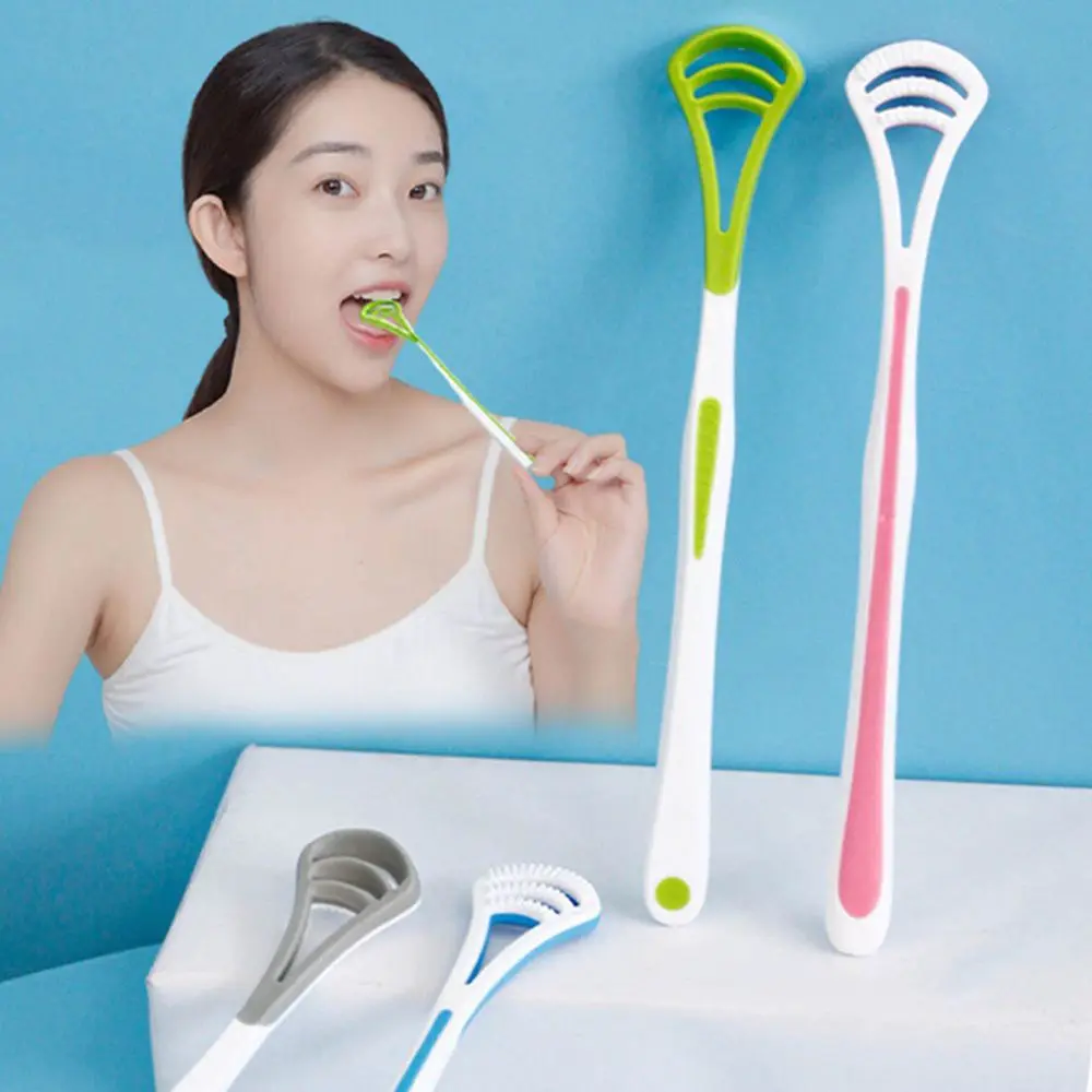 Reusable Remove Bad Breath Oral Cleaning Oral Hygiene Tools Tongue Scraper Tongue Brush Tongue Cleaner Toothbrush