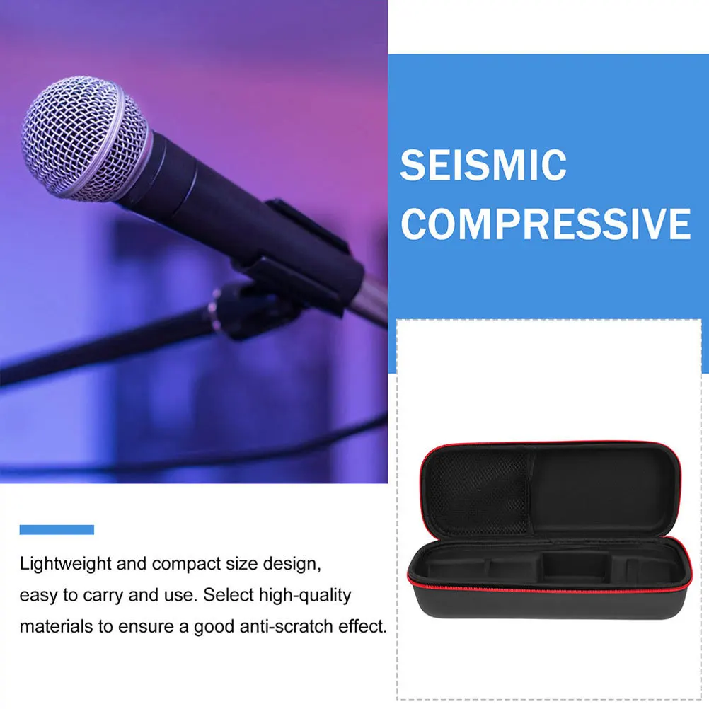 

Durable Microphone Pouch PU Bag Portable Storage Case for Mic Accessories with Classic Zip Design Microphone Bag