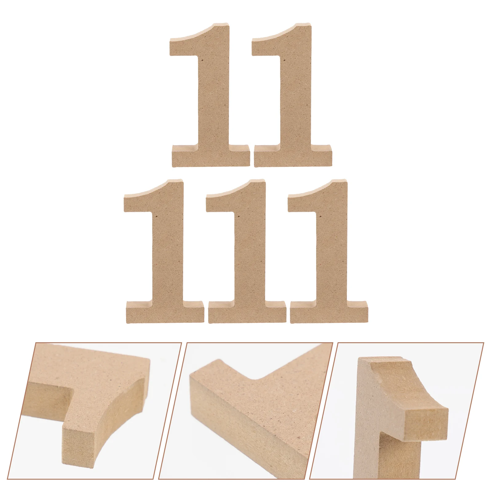 

Freestanding Wooden Number Digital Ornaments Home Decor Wear-Resistant Rustic Light Brown Paintable Craft Decorative Sign For