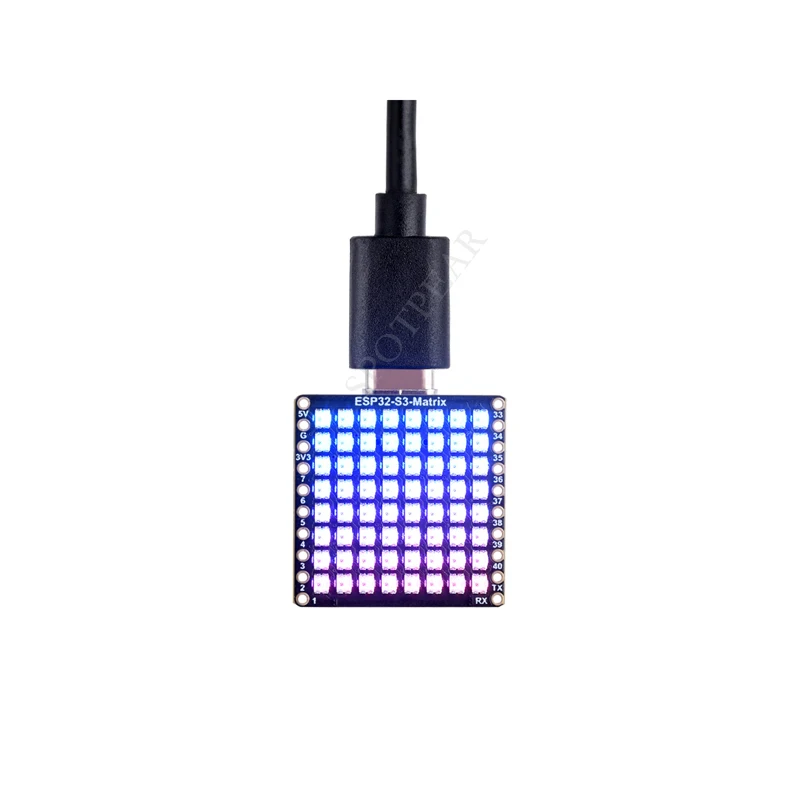 Płytka rozwojowa ESP32-S3 WiFi Bluetooth Matrix 8x8 RGB-LED z czujnikiem żyroskopowym QST QMI8658C dla Arduino Python