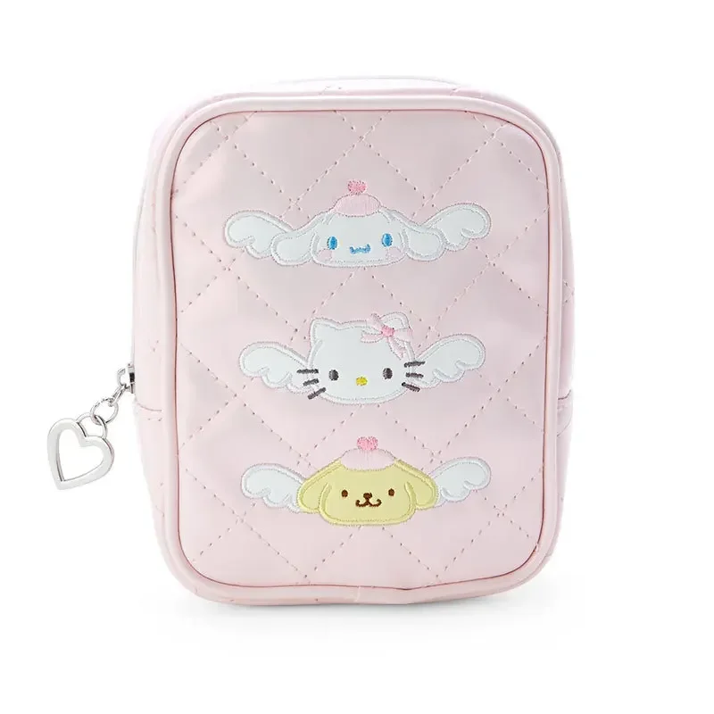 

Kawaii My Melody Cinnamoroll Kuromi Cartoon Embroidery Pu Cosmetic Bag Anime Sanrio Girl Heart Cute Lipstick Storage Bag