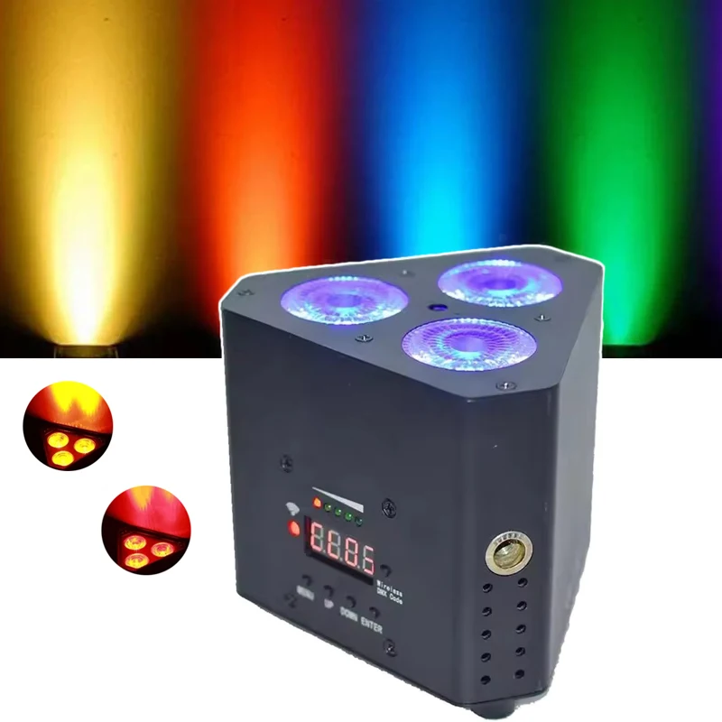 

Беспроводной аккумуляторный светодиодный прожектор AOPU RGBWA+UV 6-в-1 для сцены, свадеб и столовых