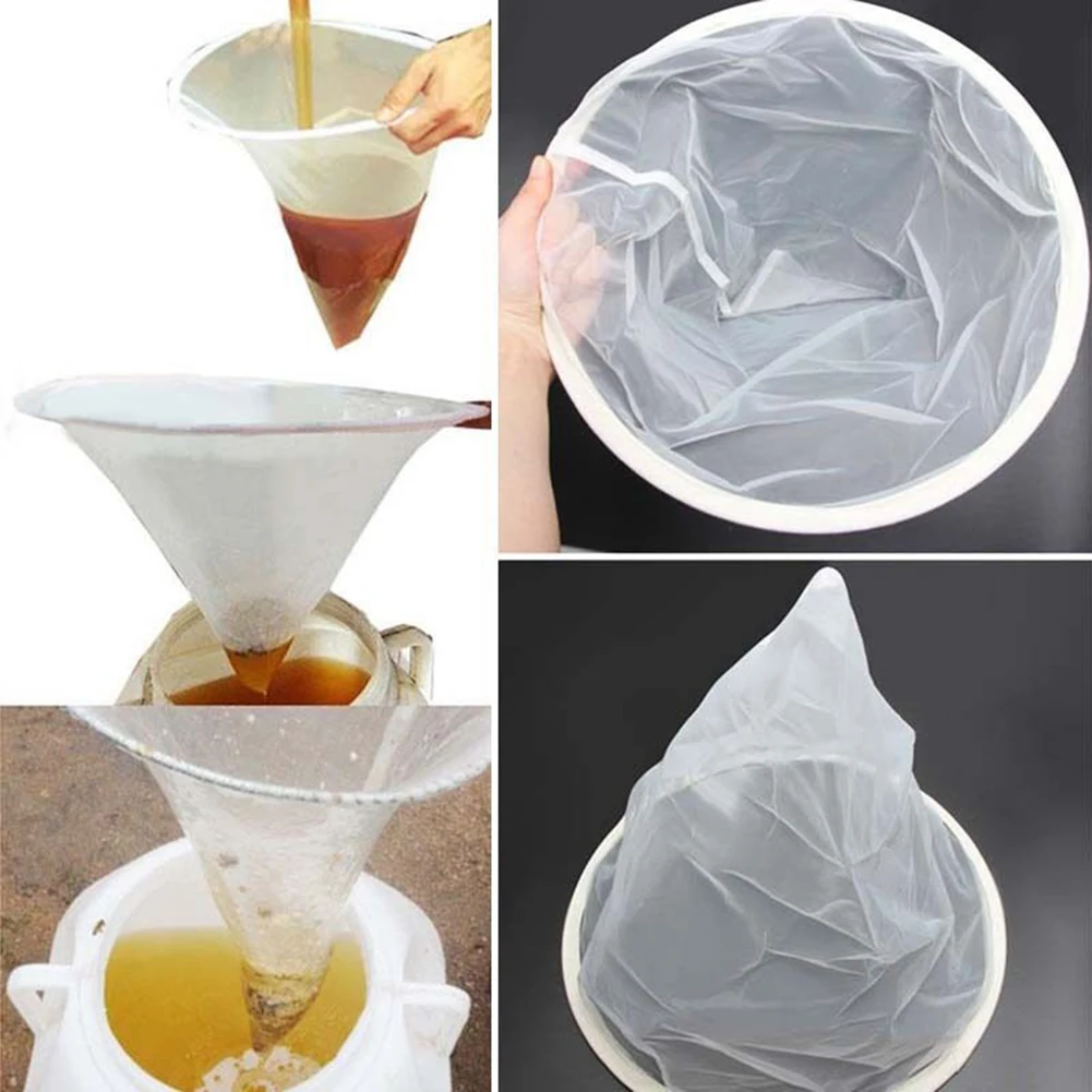 1pc Filter Fiber Bee Honey Strainer Filter Net Screen Apiary Equipment 35x40cm Nylon White Precision Screening Honey Filter Tool