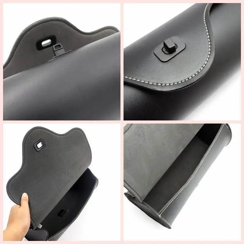 Motorrad- und Fahrradlenker-Aufbewahrungstasche aus PU-Leder, wasserdicht, mit verstellbaren Riemen, ideal für Outdoor-Fahrten, Pendel- und Ausflüge. – Detail 6