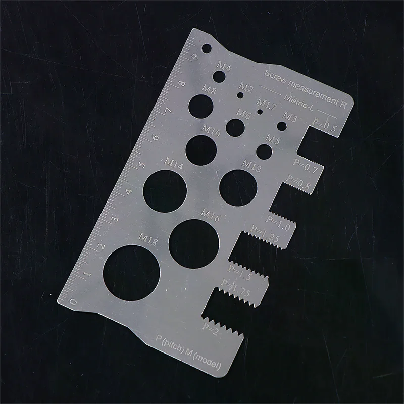 Durabler Stainless Steel Ruler Screw Measuring Ruler Precise Pitch Measurement Thread Gauge Screw Measurement Ruler Measuring