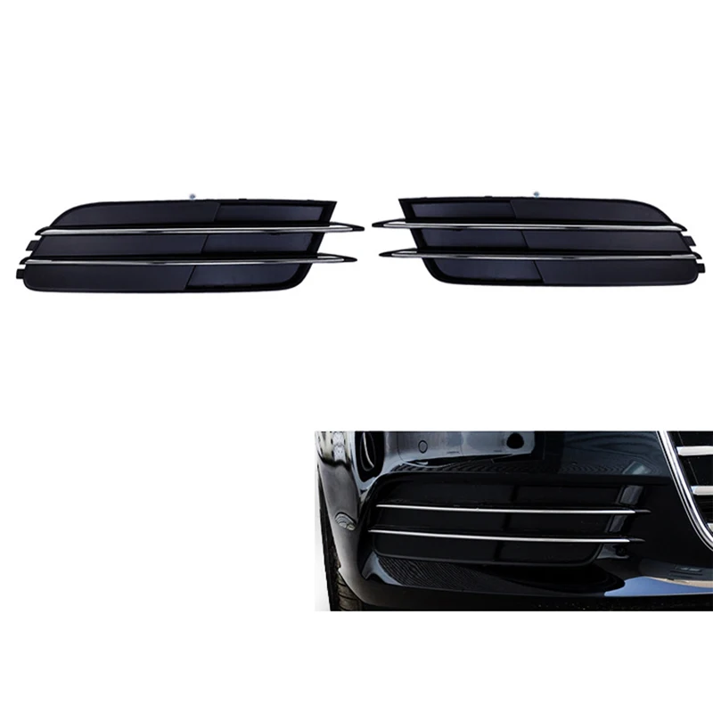 For  A6 C7 2011-2014 Chrome Strip Front Left Right Bumper Lower Grilles Cover Front Fog Light Cover Lamp Mask