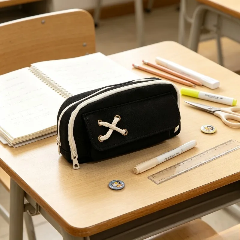 1Pc Multi‑color Optional Minimalist Multi‑Layer Pencil Case,Large‑Capacity Pouch,Essential for Back‑to‑School Student Stationery