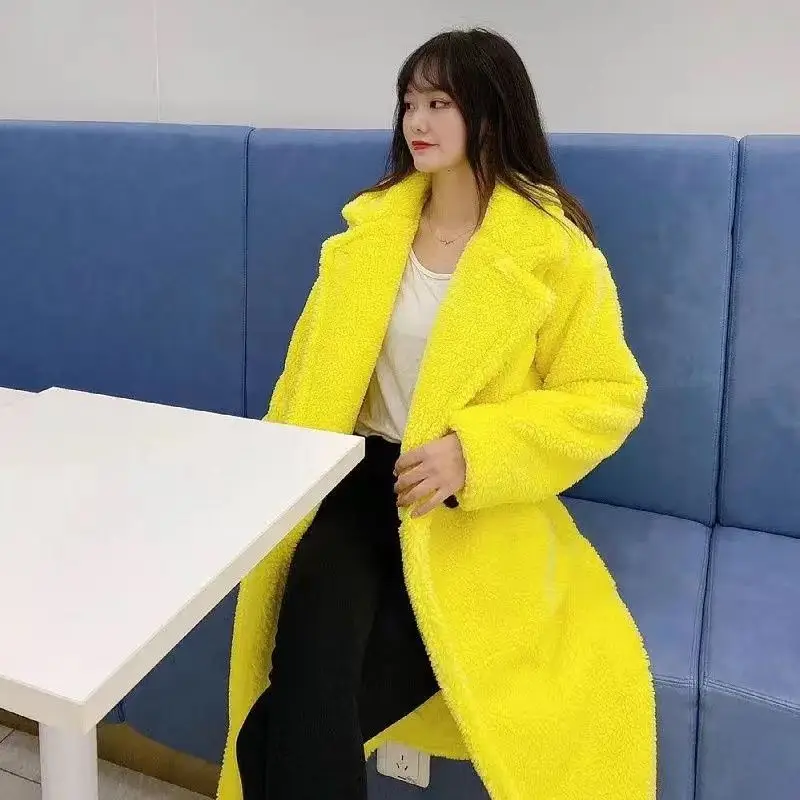 Korean Version of High-end Winter New Lamb Wool Medium and Long Wool Coat Thickened Environmentally Friendly Fur Fashion Coat