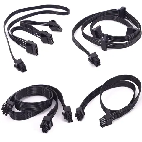 Câble d'alimentation PCI-e 6 broches 1 à 4 SATA 4 broches IDE Molex, carte GPU 8 broches à 6 + 2 broches pour ASUS ROG THOR 1200W 1000W 850W adapté 3080TI