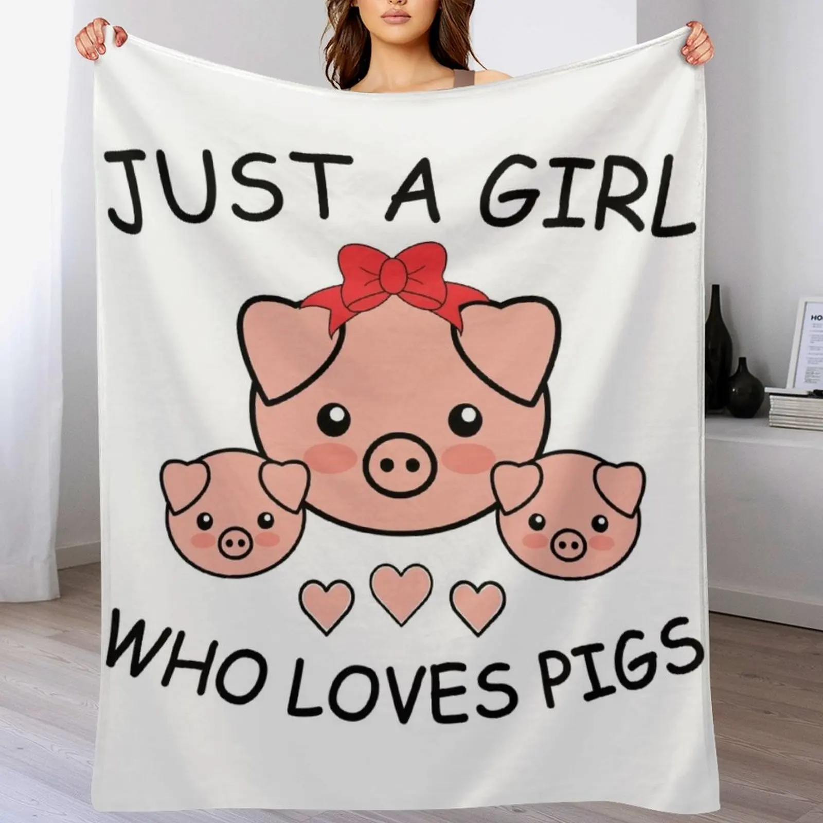 

Just a Girl Who Loves Pigs, Cute Pigs Throw Blanket