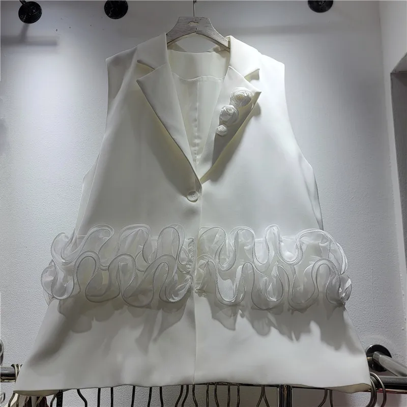 SuperAen 2026 primavera y otoño nuevos chalecos holgados personalizados de estilo europeo y americano a la moda con diseño de hongo de árbol comestible