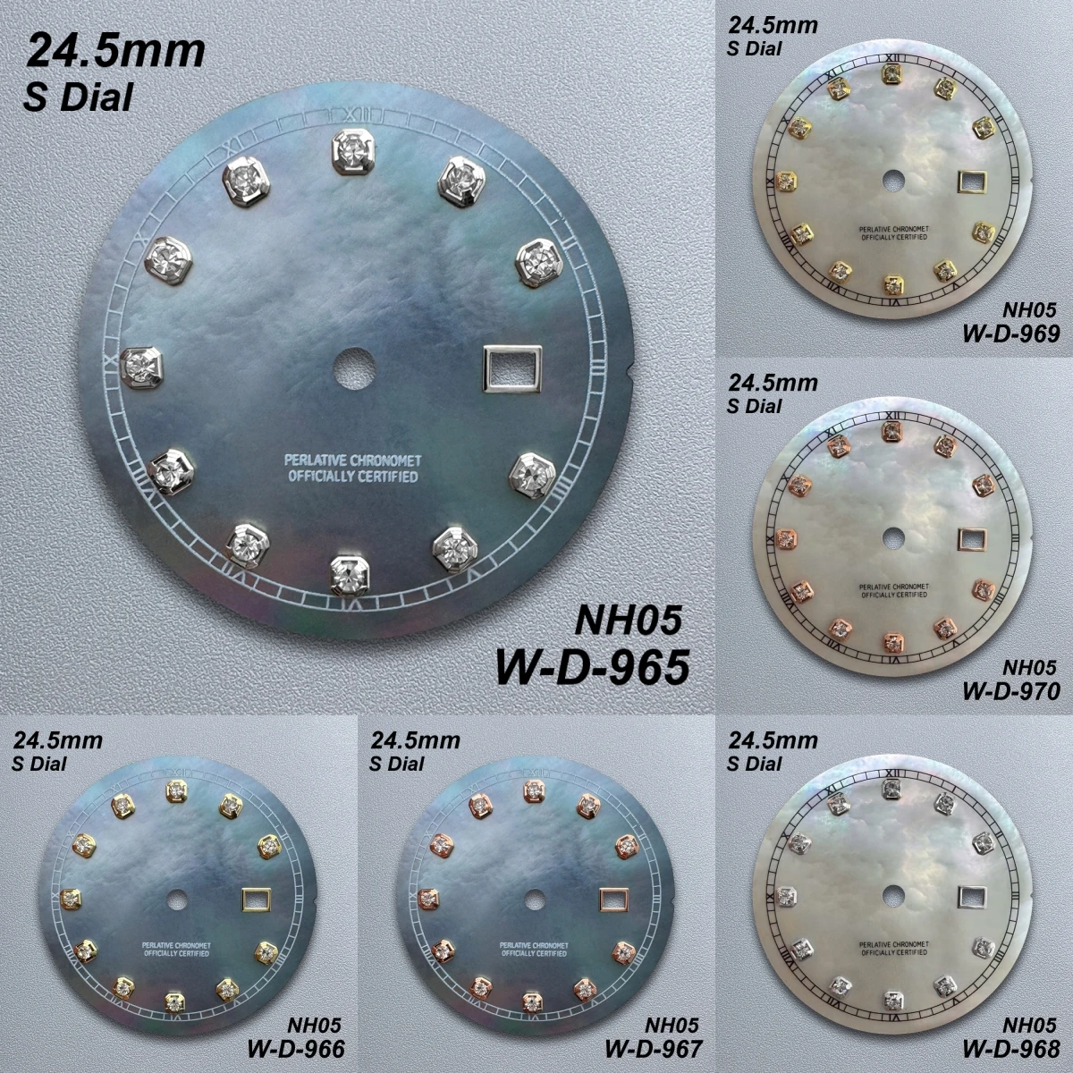 

24.5mm S Logo Shell Dial Fit NH05 Japanese Movement High-Quality Diamond Ladies Watch Modification Accessories
