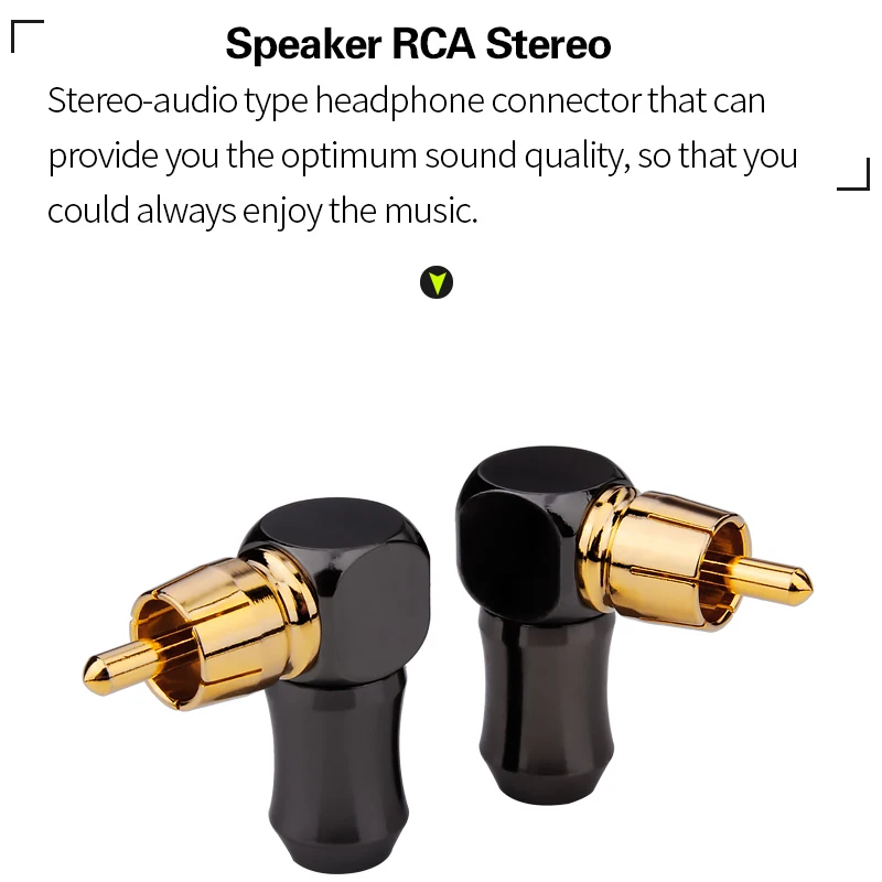 Złącze Audio RCA wtyczki złota męski 90 stopni Adapter głośników Audio wideo złącze lutownicze Adapter RCA łokcia Hifi złącze mini jack